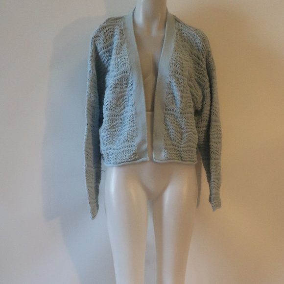 NWT Womens Zara Sky Blue Open Knit Cardigan Sweater Sz M * - Picture 1 of 7